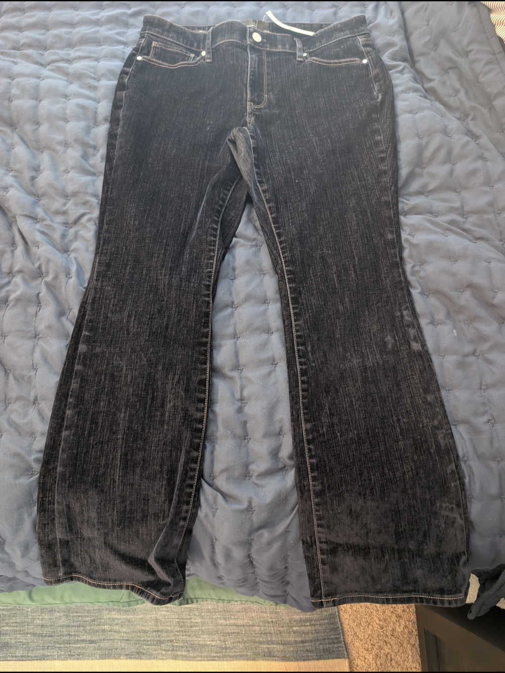 White House Black Market Blue Flocked Bootcut Jeans 8S